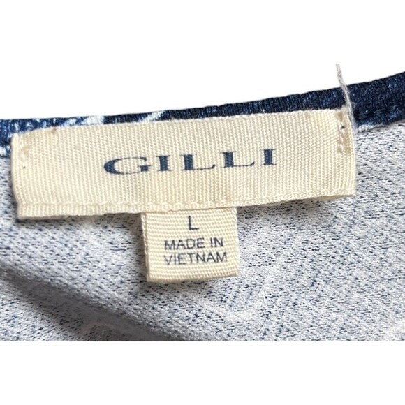 Gilli Dress Women's Size Large Navy Geometric Long Sleeve Mini - Picture 5 of 6